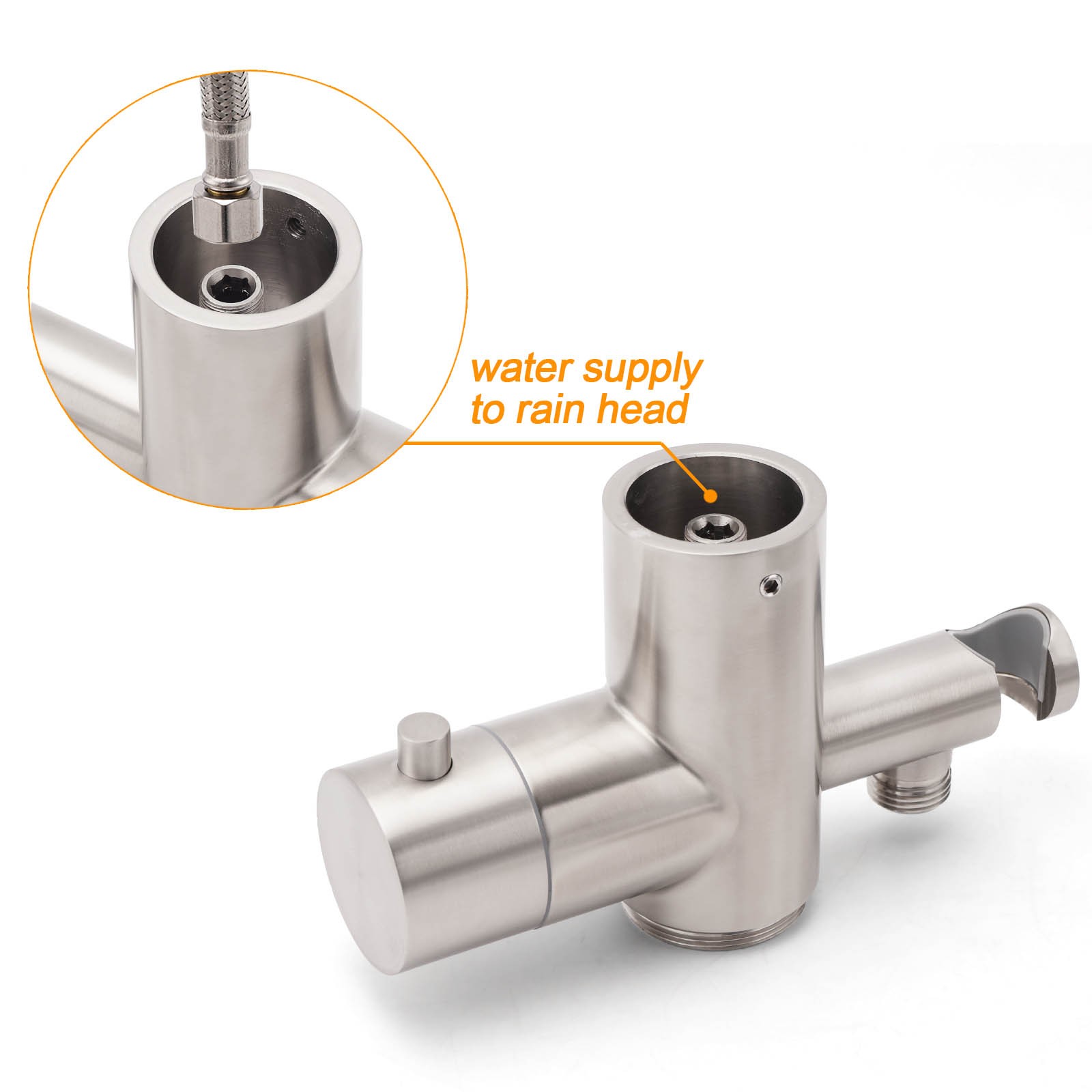 Watermark Brushed Nickel Dual Shower Handset Combo Outdoor Round 10