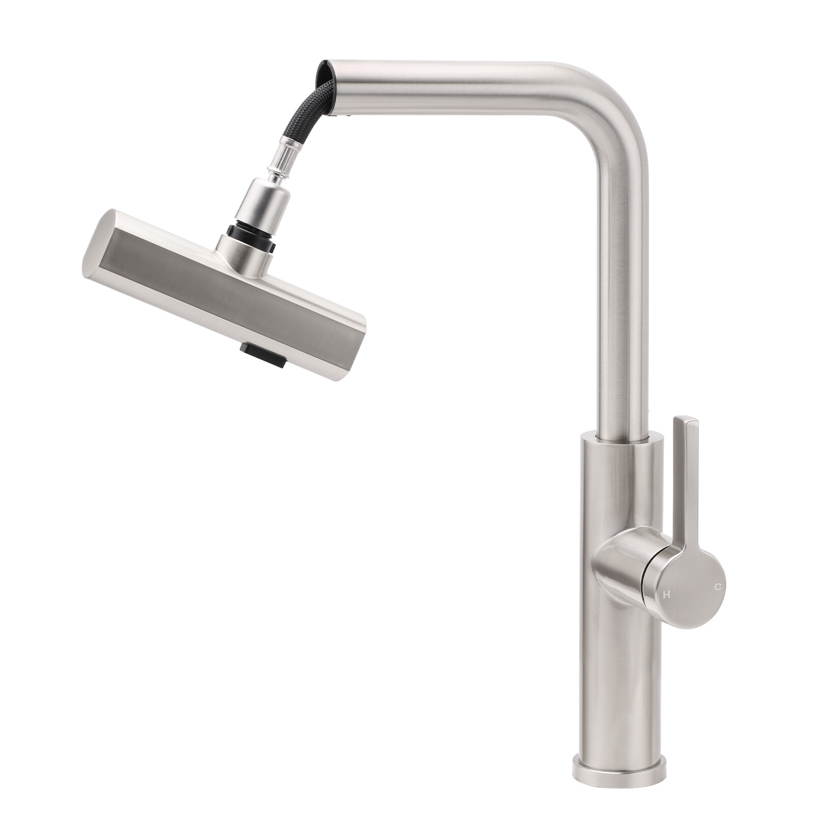 Brushed Nickel 3-Mode Kitchen Mixer Pull Out Down Sink Laundry Faucet Tap WELS - Image 4
