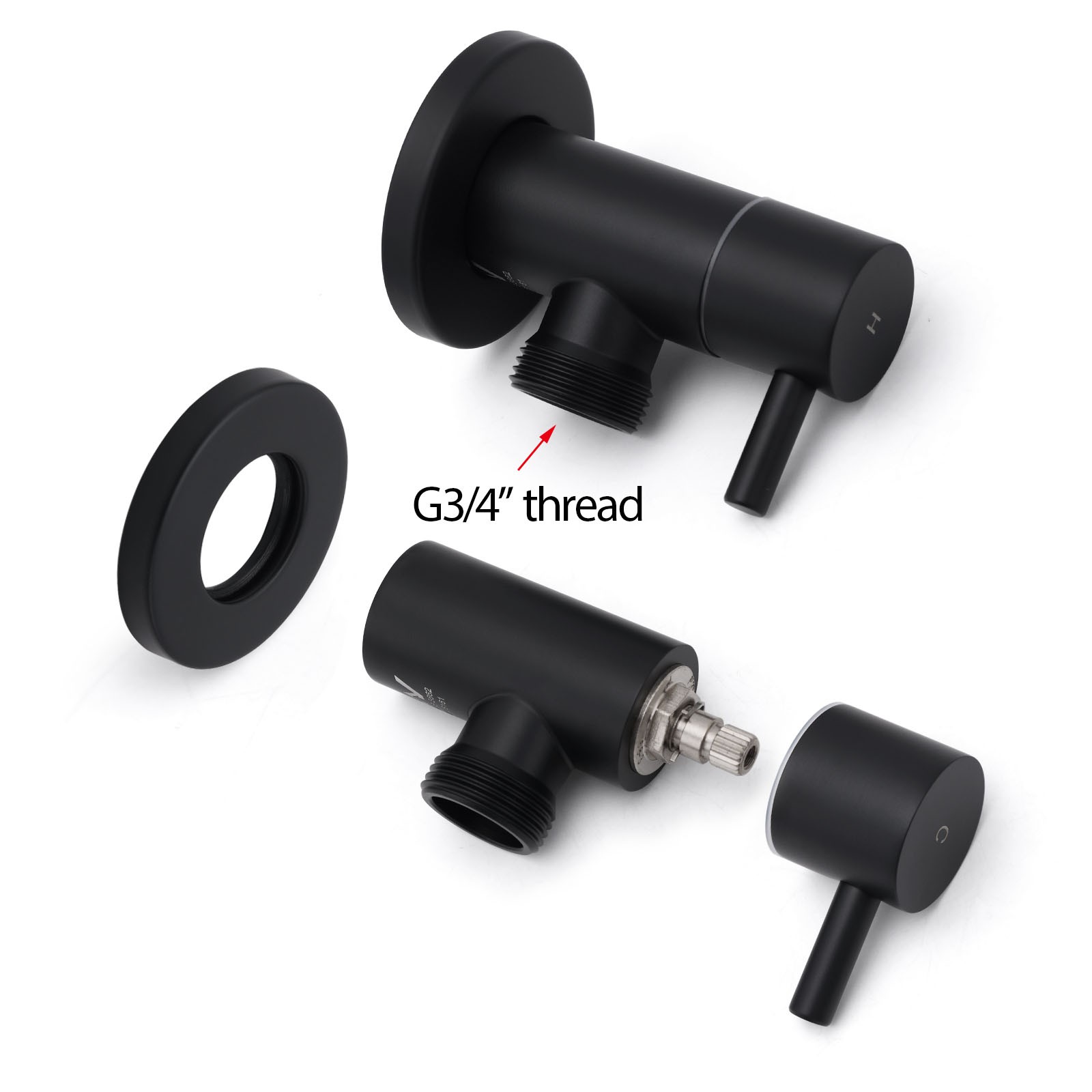 Black Washing Machine 1/4 Turn Twin Taps Laundry Room Hot Cold Water Wall Set - Image 4
