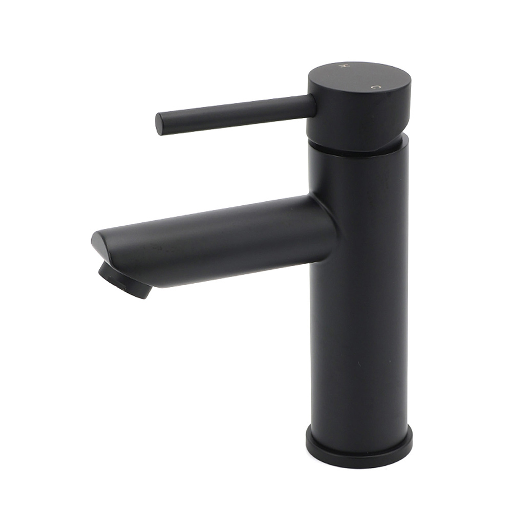 WELS Black 7.5L/min Kitchen Laundry Round Basin Mixer Vanity Sink Faucet Tap Set - Image 1