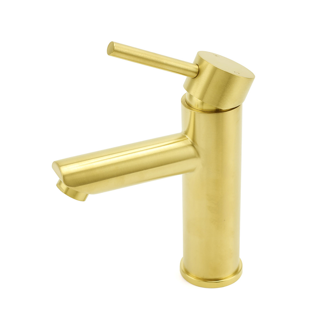 Brushed Gold 7.5L/min Kitchen Laundry Round Basin Mixer Vanity Sink Faucet Tap - Image 2