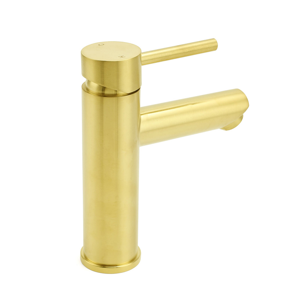 Brushed Gold 7.5L/min Kitchen Laundry Round Basin Mixer Vanity Sink Faucet Tap - Image 3