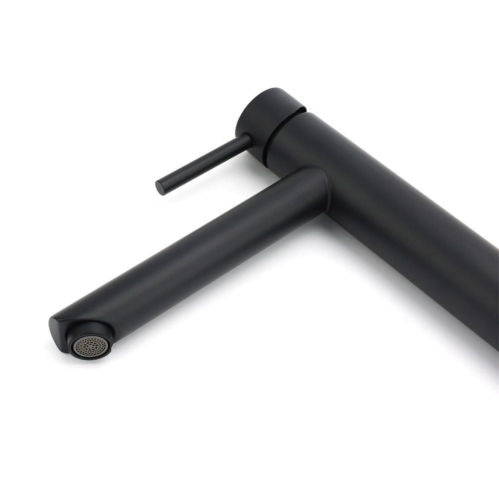 WELS Matt Black Round Tall Basin Mixer Vanity Bathroon Sink Tap Laundry Faucet - Image 5