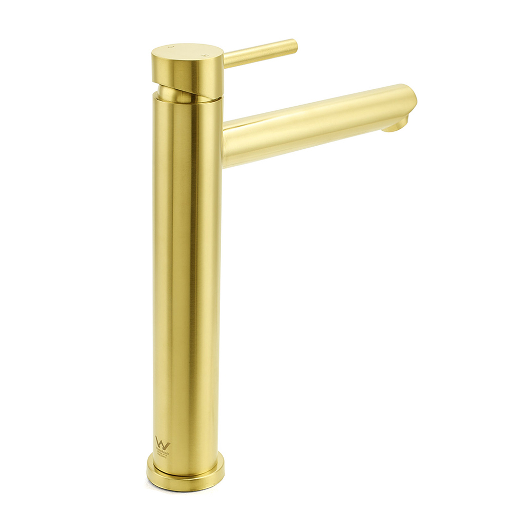 WELS Brushed Gold Laundry Round Tall Basin Mixer Vanity Sink Faucet Tap 304 SUS - Image 3