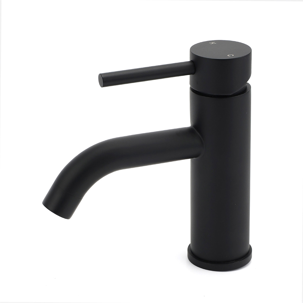 WELS Kitchen Laundry Round Standard Basin Mixer Vanity Sink Faucet Tap Black Set - Image 1