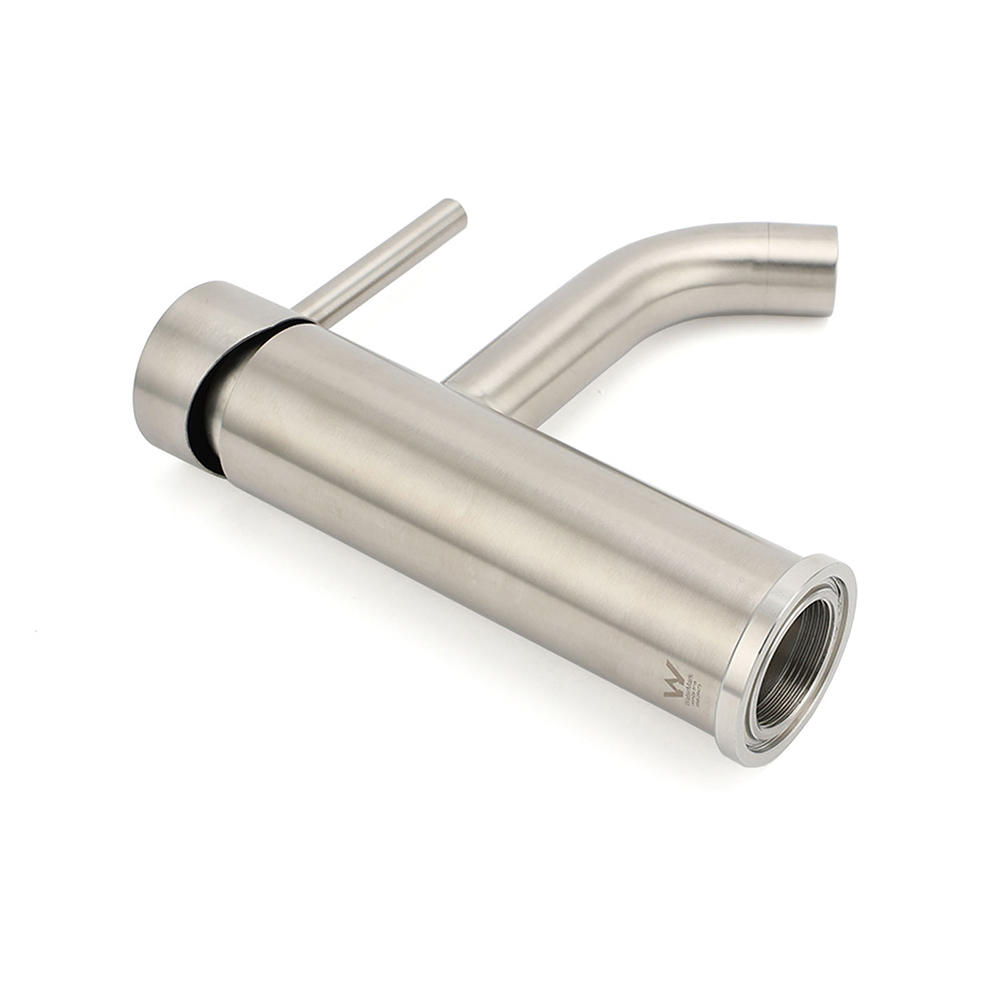 Brushed Nickel Round Curve Kitchen Laundry Basin Mixer Vanity Counter Top Faucet - Image 6