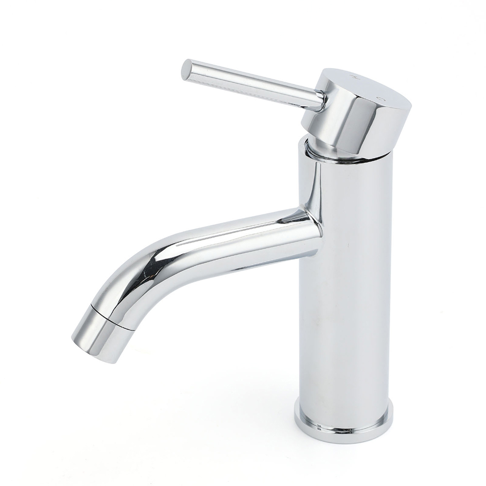 WELS Round Curve Kitchen Laundry Short Basin Mixer Vanity Sink Faucet Tap Chrome - Image 2