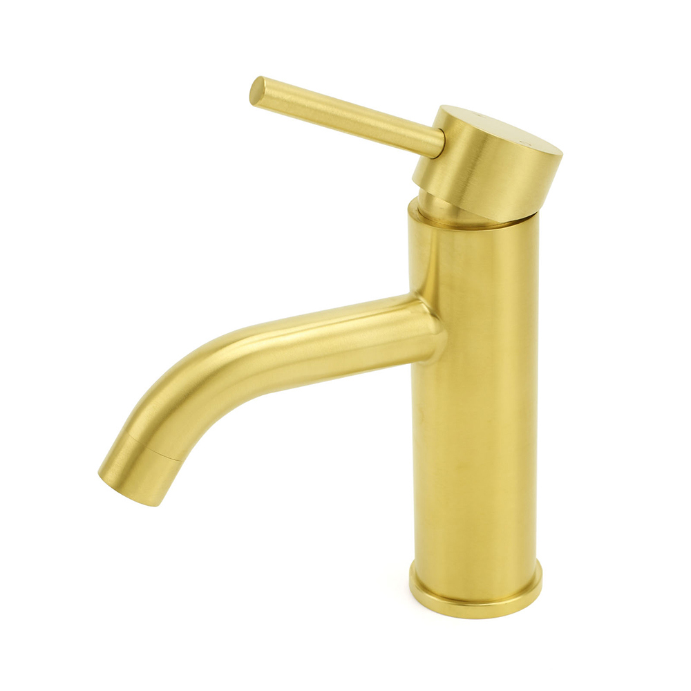 WELS Brushed Gold Kitchen Laundry Round Basin Mixer Vanity Sink Faucet Tapware - Image 2