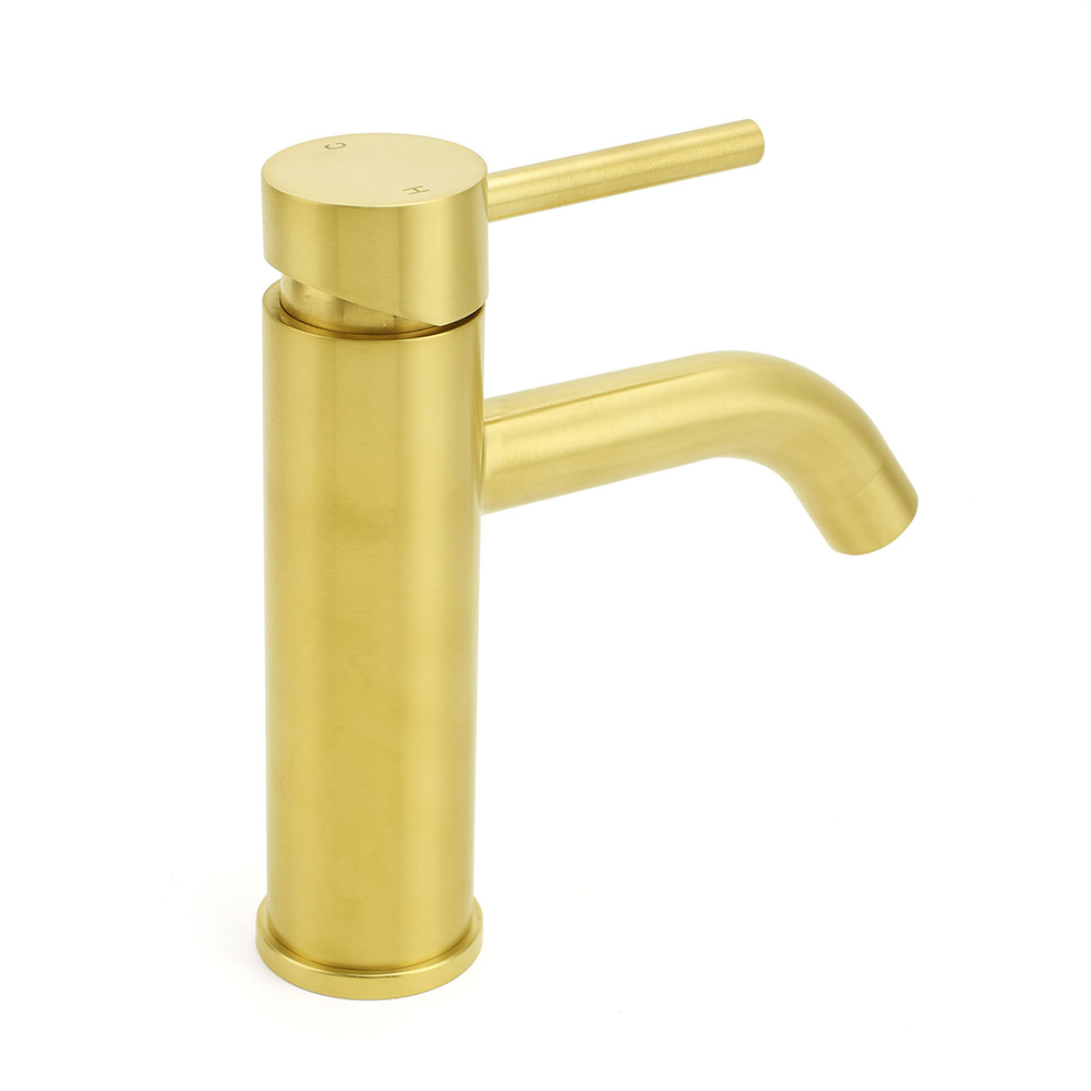 WELS Brushed Gold Kitchen Laundry Round Basin Mixer Vanity Sink Faucet Tapware - Image 3