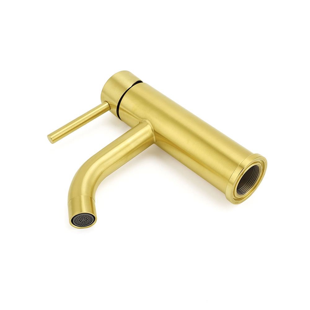 WELS Brushed Gold Kitchen Laundry Round Basin Mixer Vanity Sink Faucet Tapware - Image 5