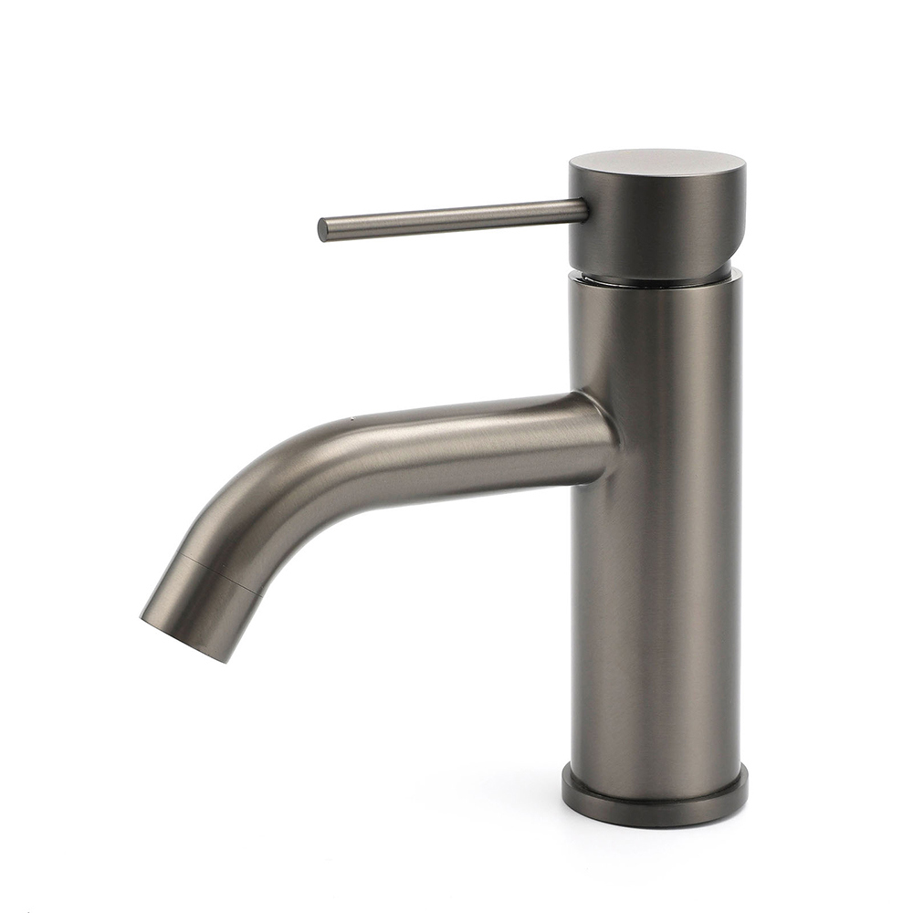 WELS Gun Metal Grey Kitchen Laundry Round Basin Mixer Vanity Sink Faucet Tap Set - Image 1