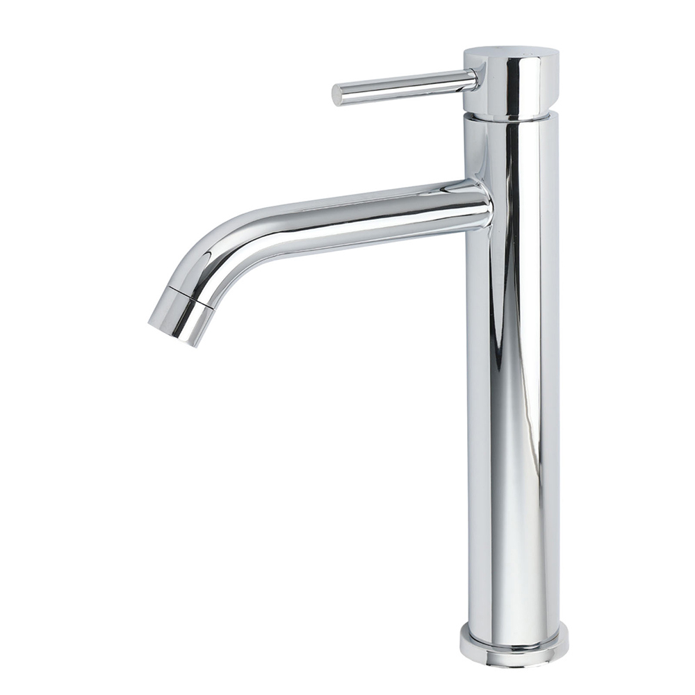 WELS Chrome Tall Basin Kitchen Laundry Mixer Vanity Sink Faucet Tap Curve Outlet - Image 1