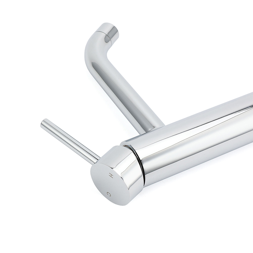WELS Chrome Tall Basin Kitchen Laundry Mixer Vanity Sink Faucet Tap Curve Outlet - Image 5