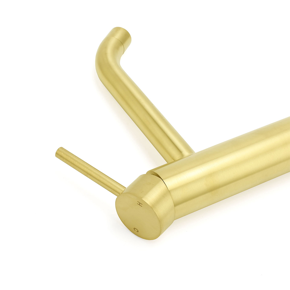 WELS Brushed Gold Tall Kitchen Laundry Basin Mixer Vanity Sink Faucet Tap Bath - Image 5