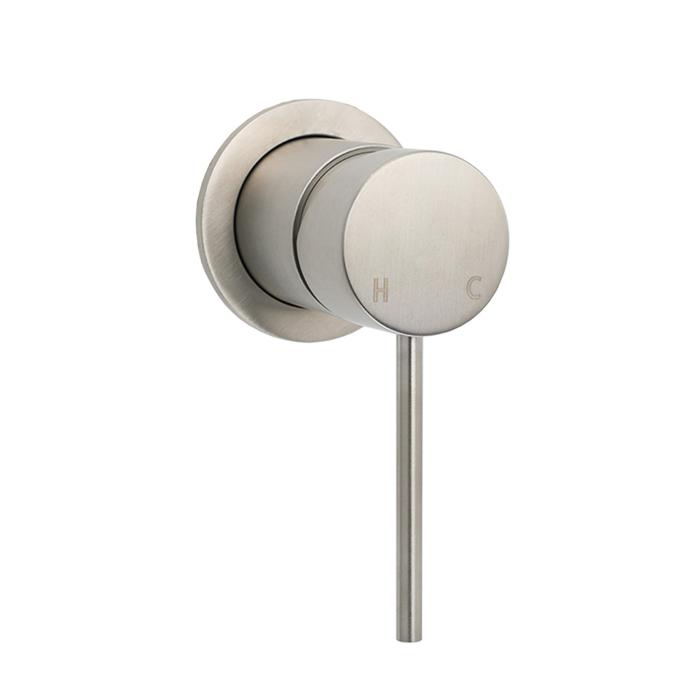 Brushed Nickel Bath Shower Mixer Hot Cold Water Tap Ceramic Cartridge Small Face - Image 1