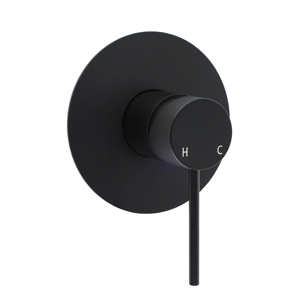 Matt Black Round Bath Concealed Shower Mixer Valve Hot Cold Water Tap Watermark - Image 1