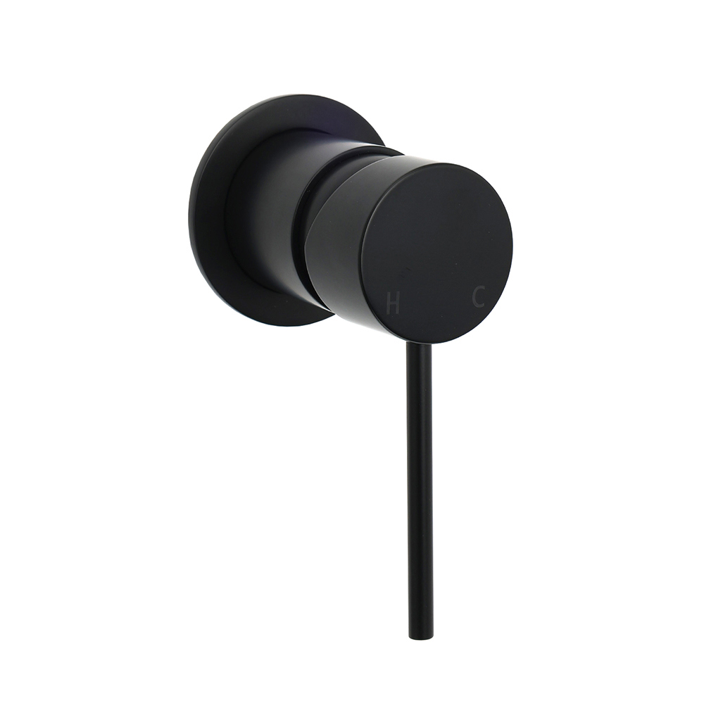 Watermark Matt Black Round Bath Shower Mixer Valve Hot Cold Water Tap Small Face - Image 1