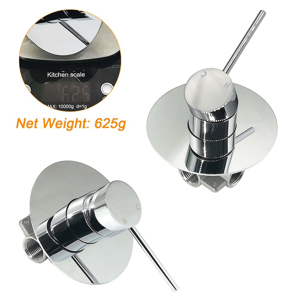 Watermark Round Pin Lever Hot Cold Water Mixer Bathroom Shower Tap Valve Chrome - Image 4