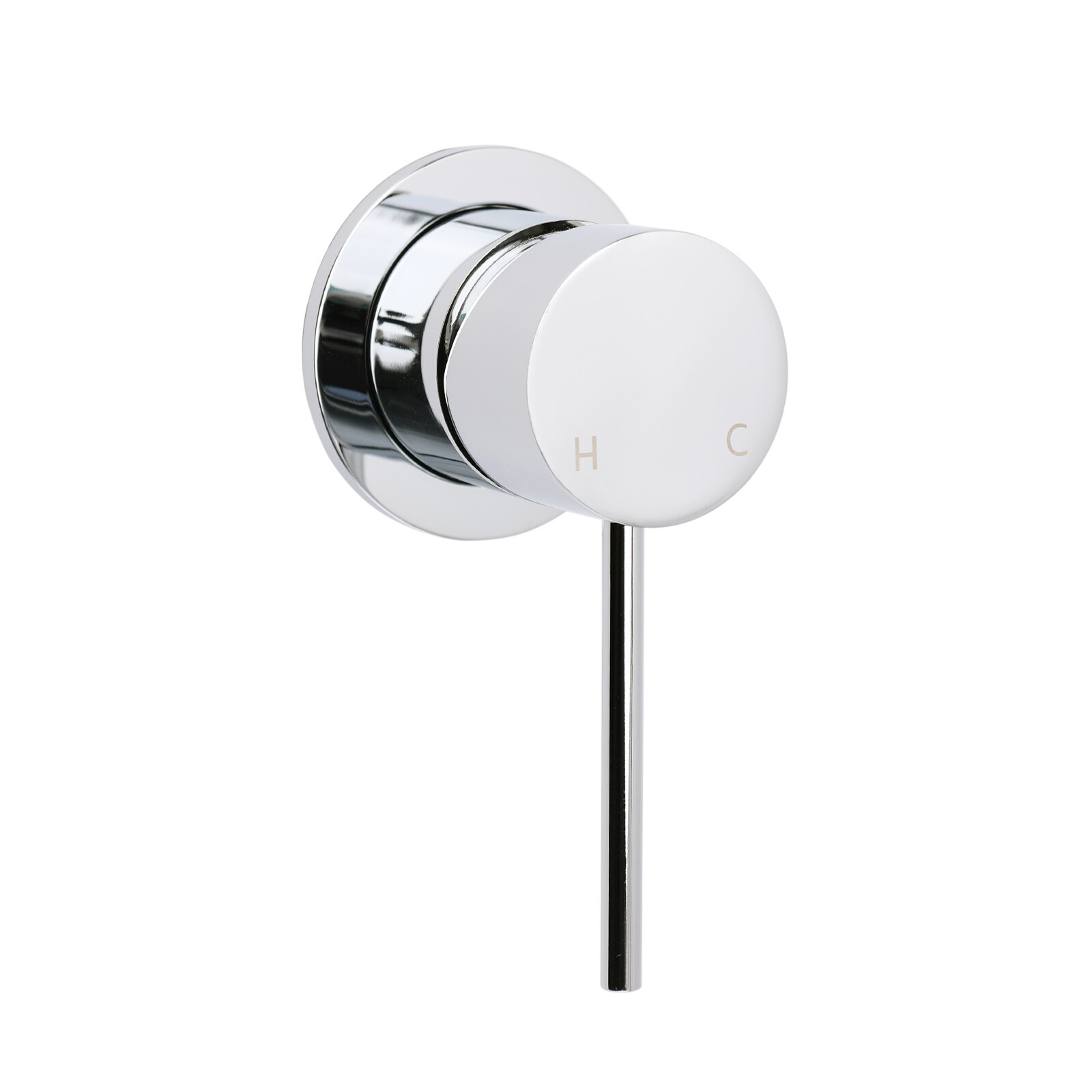 Bathroom Chrome Round Pin Lever Handle Hot Cold Water Tapware Shower Mixer Valve - Image 1