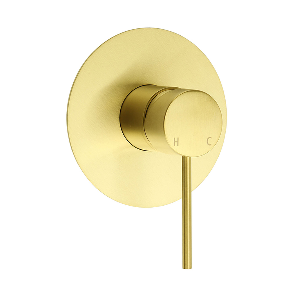 Watermark Brushed Gold Round Bathroom Shower Hot Cold Mixer Ceramic Cartridge OZ - Image 1