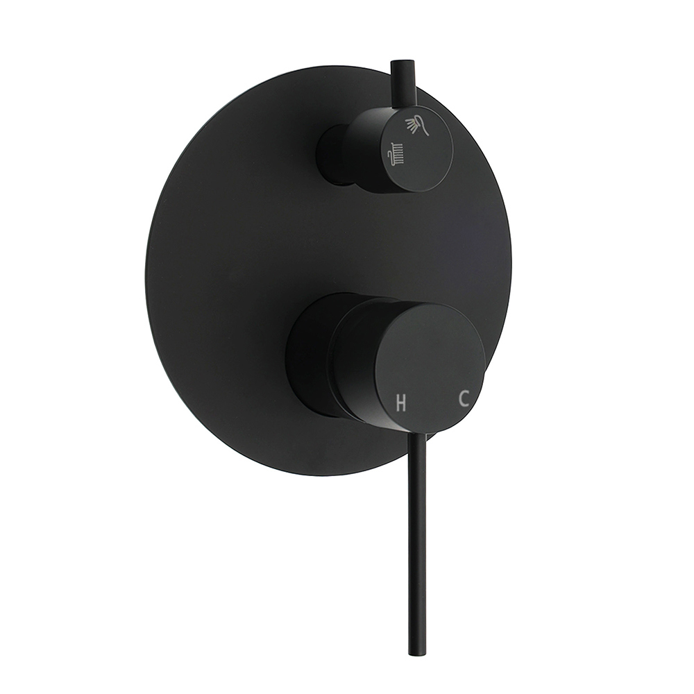 Stainless Steel Black Round Shower Mixer Diverter Lead Free Healthy For Bath Set - Image 1