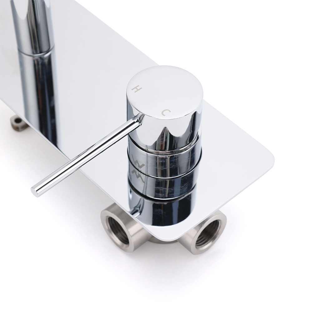 WELS Chrome Round Wall Mounted Basin Vanity Mixer Bath Tub Bubble Faucet Spout - Image 6