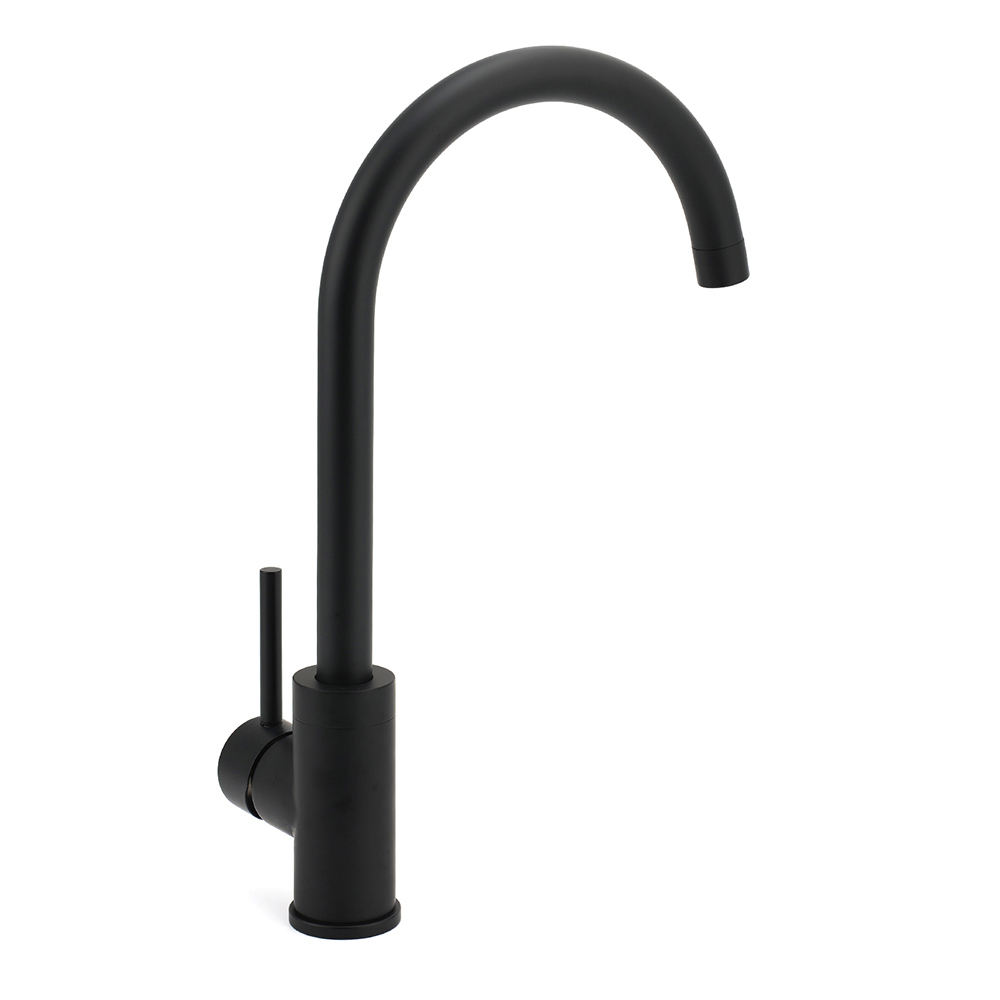WELS Black Kitchen Sink Mixer Laundry Faucet Tapware 360° Swivel Gooseneck Spout - Image 3
