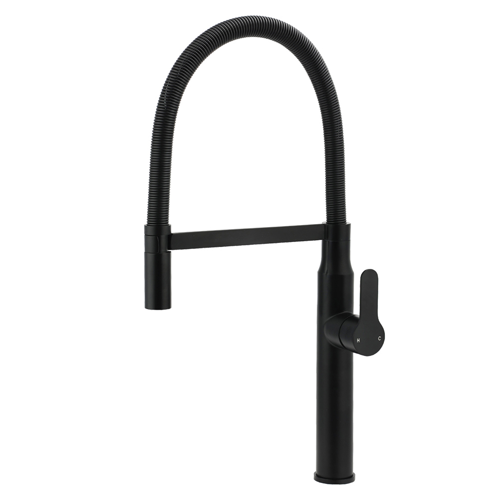 Matt Black Kitchen Sink Basin Mixer 360º Swivel Faucet Tap Pull Out Spout WELS - Image 1