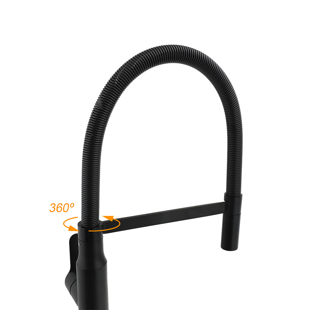 Matt Black Kitchen Sink Basin Mixer 360º Swivel Faucet Tap Pull Out Spout WELS - Image 4