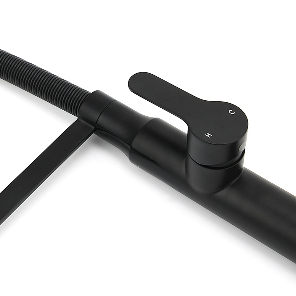 Matt Black Kitchen Sink Basin Mixer 360º Swivel Faucet Tap Pull Out Spout WELS - Image 6