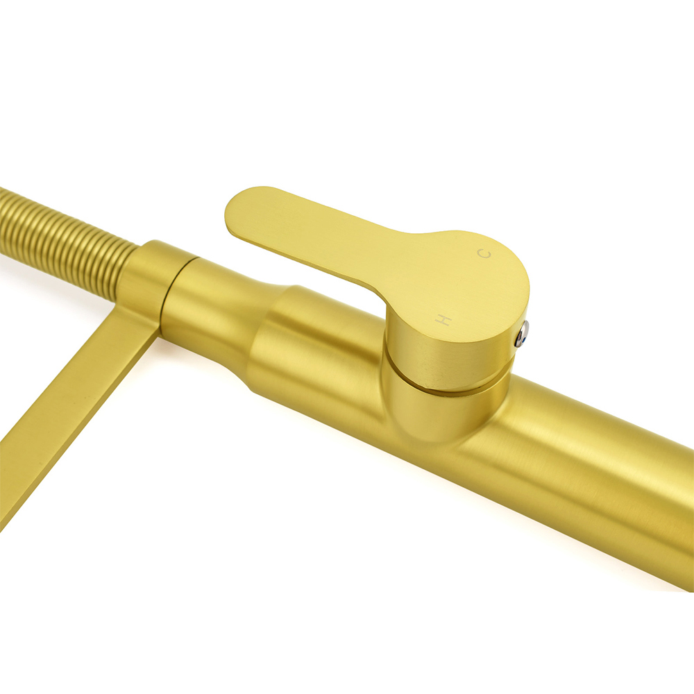 Brushed Gold Tall Kitchen Sink Basin Mixer 360º Swivel Faucet Tap Pull Out Spout - Image 6