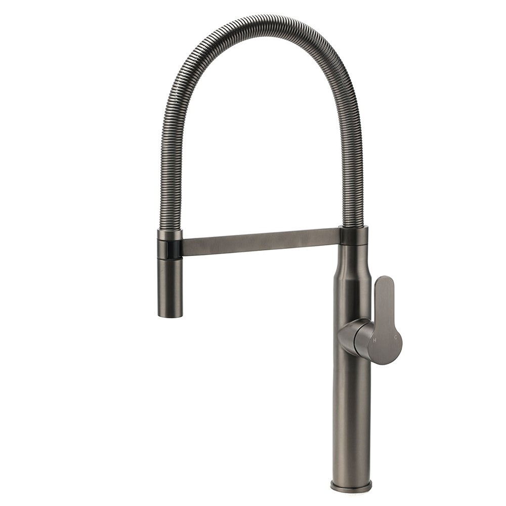 WELS Gun Metal Stainless Steel Pull Out Swivel Kitchen Mixer Sink Tap Spout Faucet - Image 1