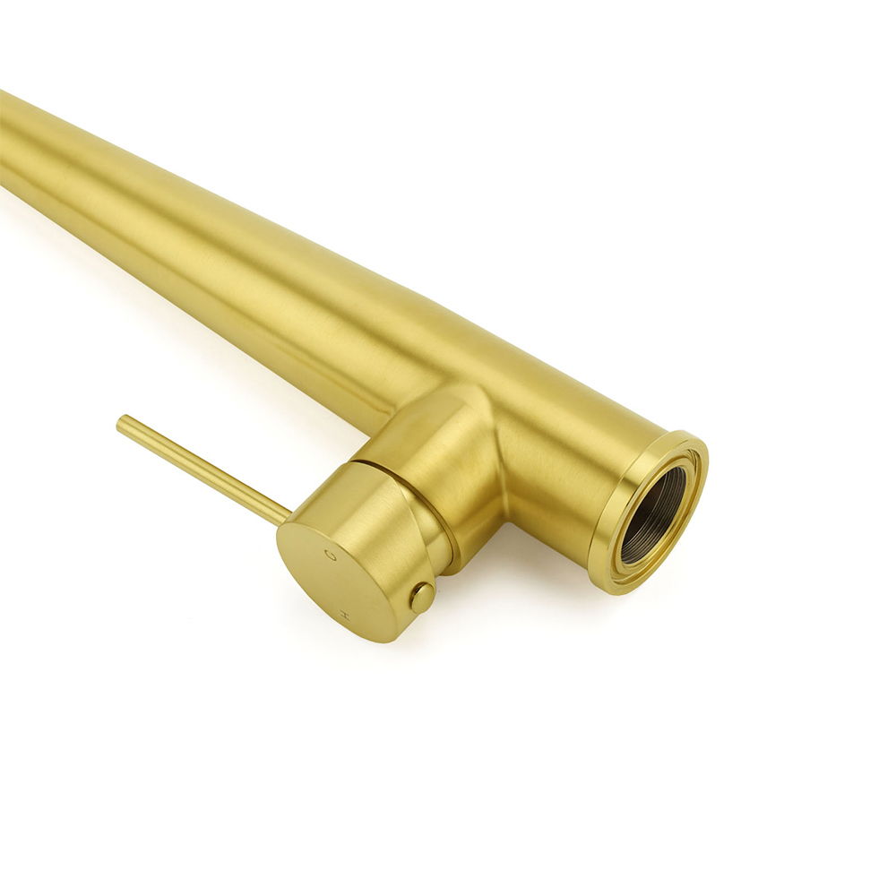 Brushed Gold Round Kitchen Mixer Sink Tap 360 Swivel Basin Laundry Faucet Spout - Image 5