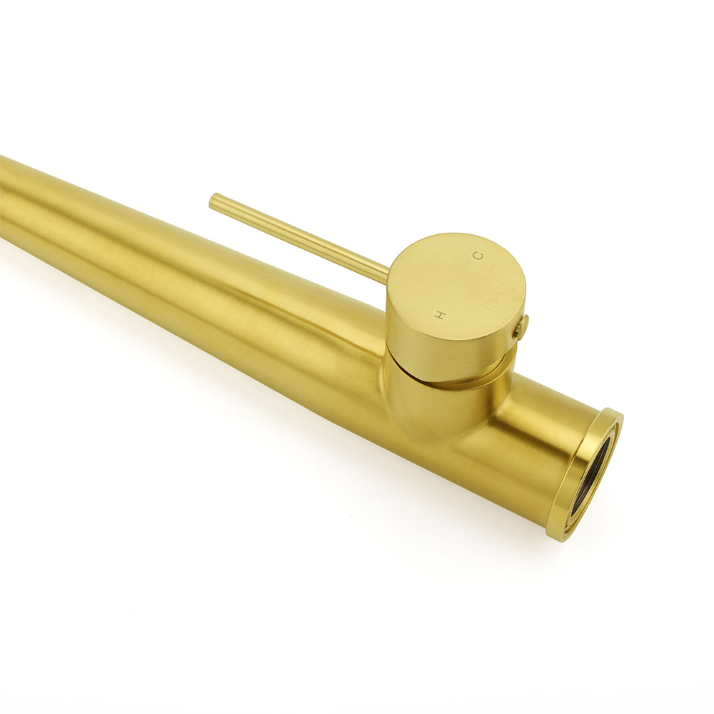 Brushed Gold Round Kitchen Mixer Sink Tap 360 Swivel Basin Laundry Faucet Spout - Image 6