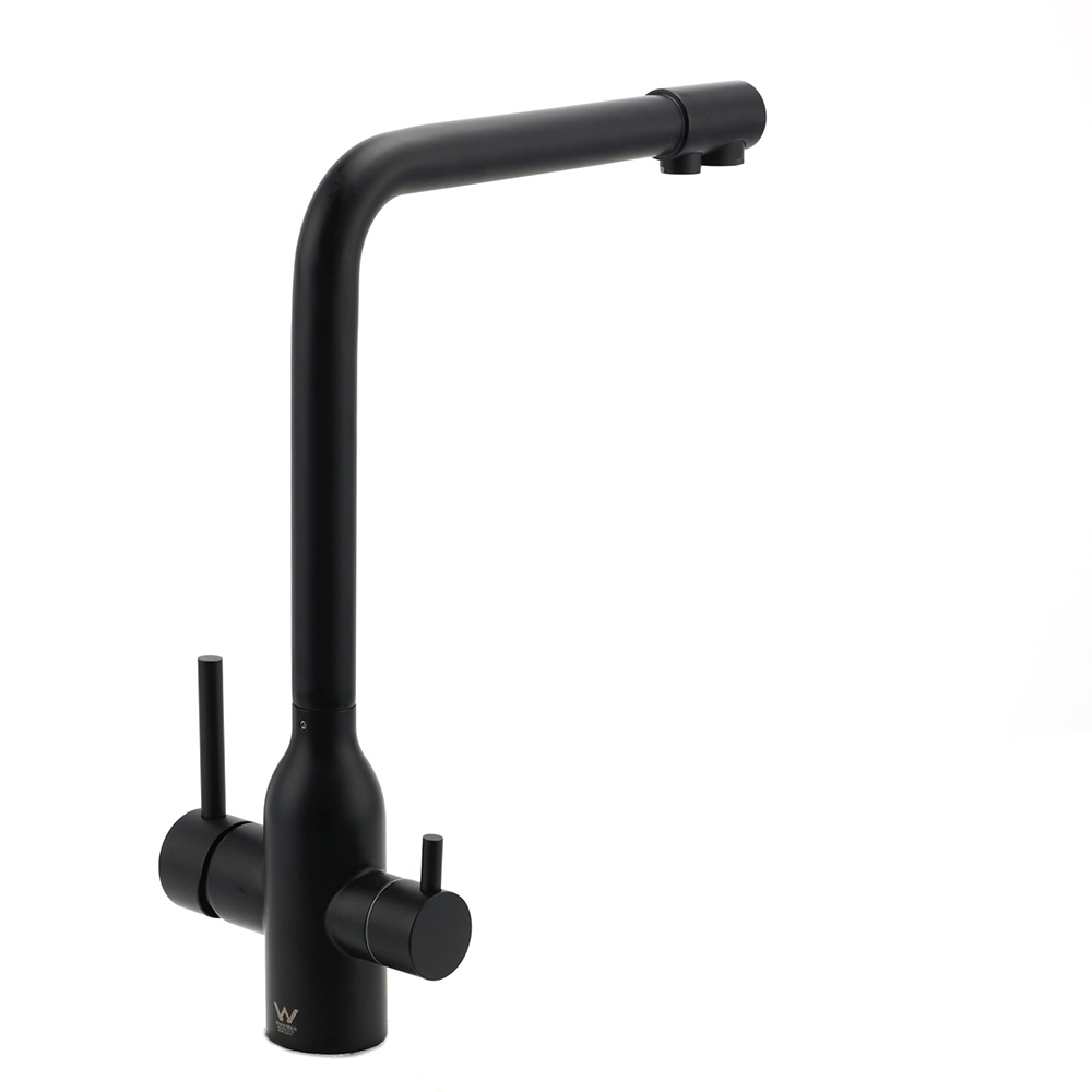 Matt Black 3 Ways Kitchen Mixer Tap Pury Water Sink Faucet 360 Swivel Spout Outlet - Image 4