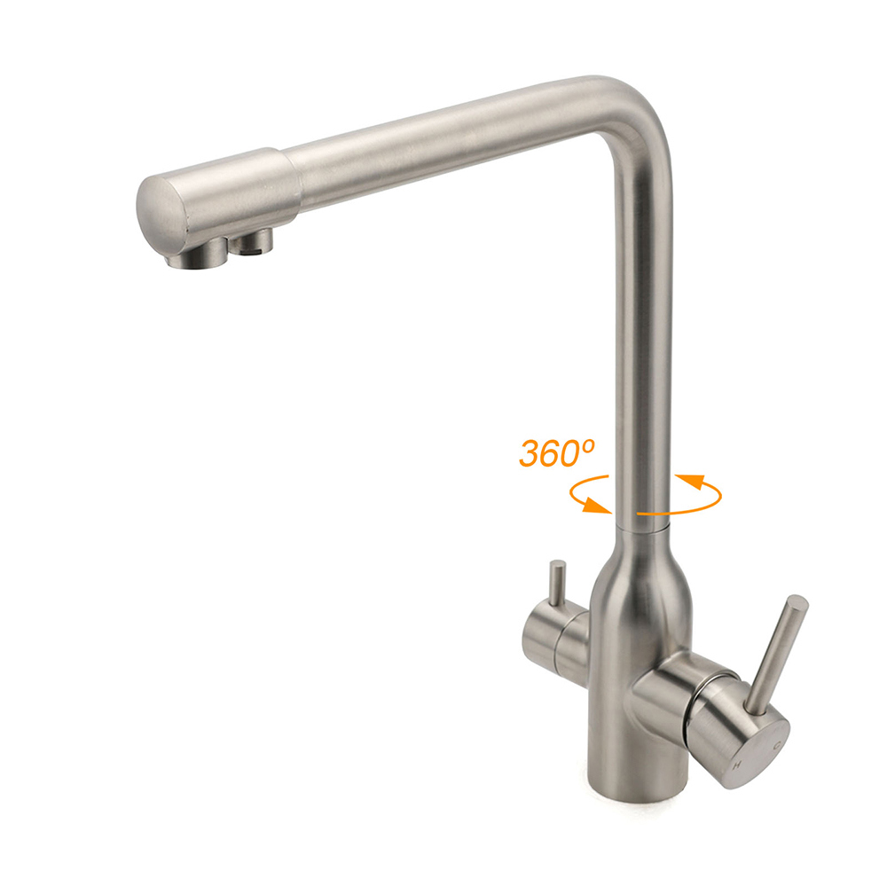 WELS 3 Function Kitchen Sink 360° Swivel Mixer Tap Clean Pure Drink Water Faucet - Image 3