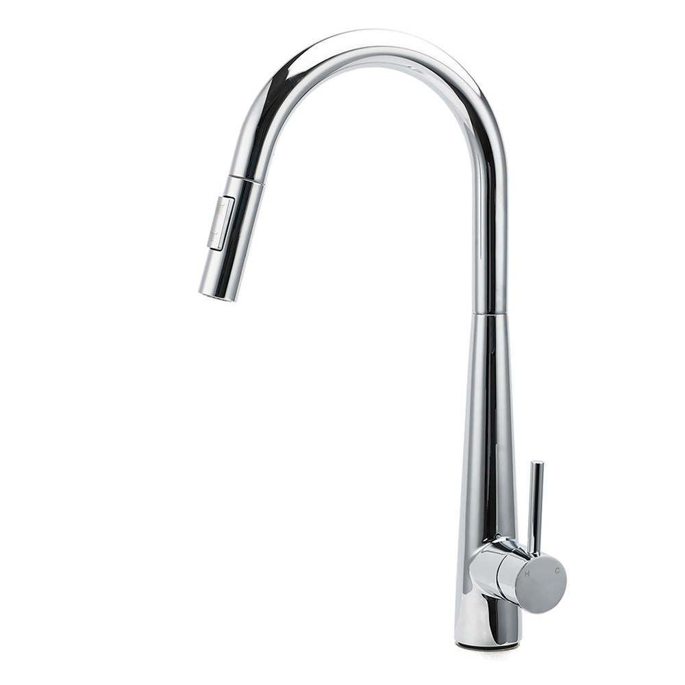 WELS Chrome 360 Swivel Pull Out Kitchen Tap Sink Mixer Faucet Spout 2 Way Outlet - Image 1
