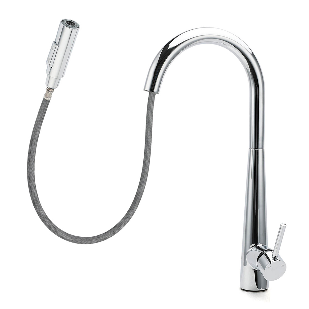 WELS Chrome 360 Swivel Pull Out Kitchen Tap Sink Mixer Faucet Spout 2 Way Outlet - Image 2