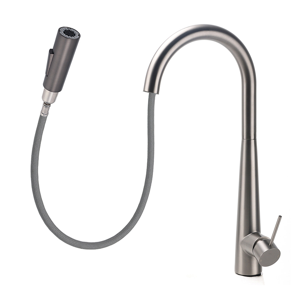 WELS Gun Metal Pull Out 2 Modes Spray Spout Kitchen Sink Tap Basin Faucet Mixer - Image 2