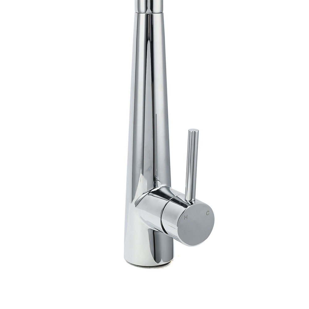 WELS Chrome Pull Out Kitchen Sink Tap Round Basin Mixer Faucet Flexible Spout - Image 5
