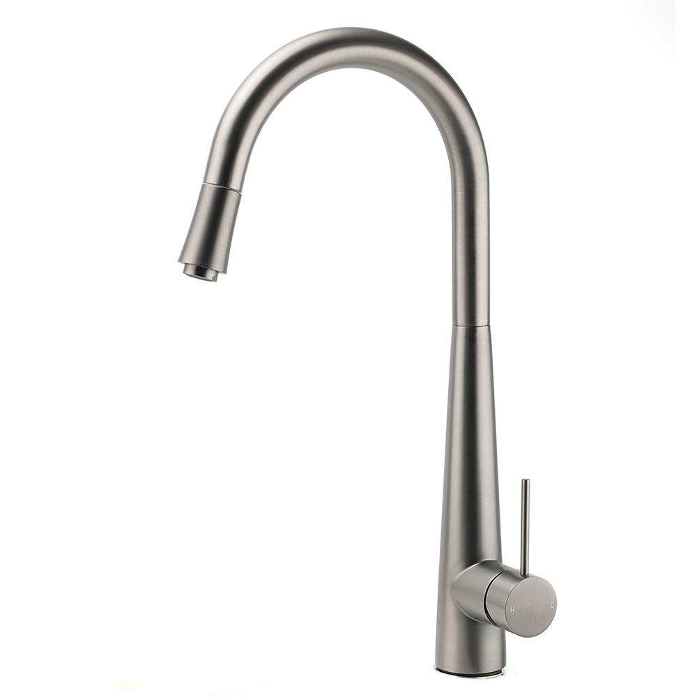 WELS Gun Metal Grey Pull Out Kitchen Sink Tap Basin Mixer Faucet Flexible Spout - Image 1