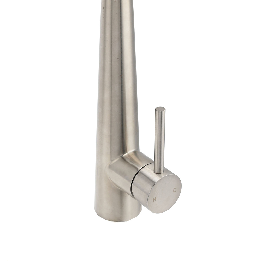 Brushed Nickel Silver Round Pull Out Kitchen Sink Tap Mixer Faucet Spout Outlet - Image 5