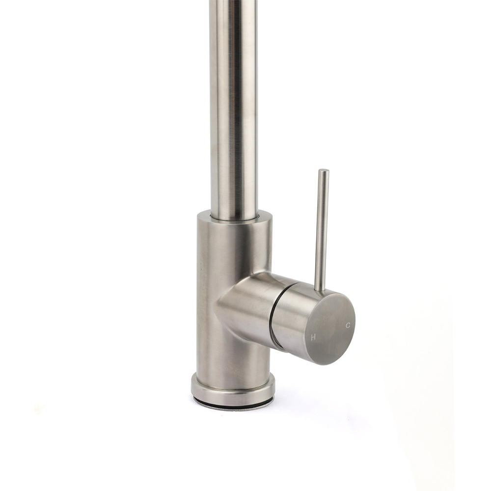 Brushed Nickel 2 Way Spray Kitchen Mixer Tap Pull Out Sink Laundry Swivel Faucet - Image 5