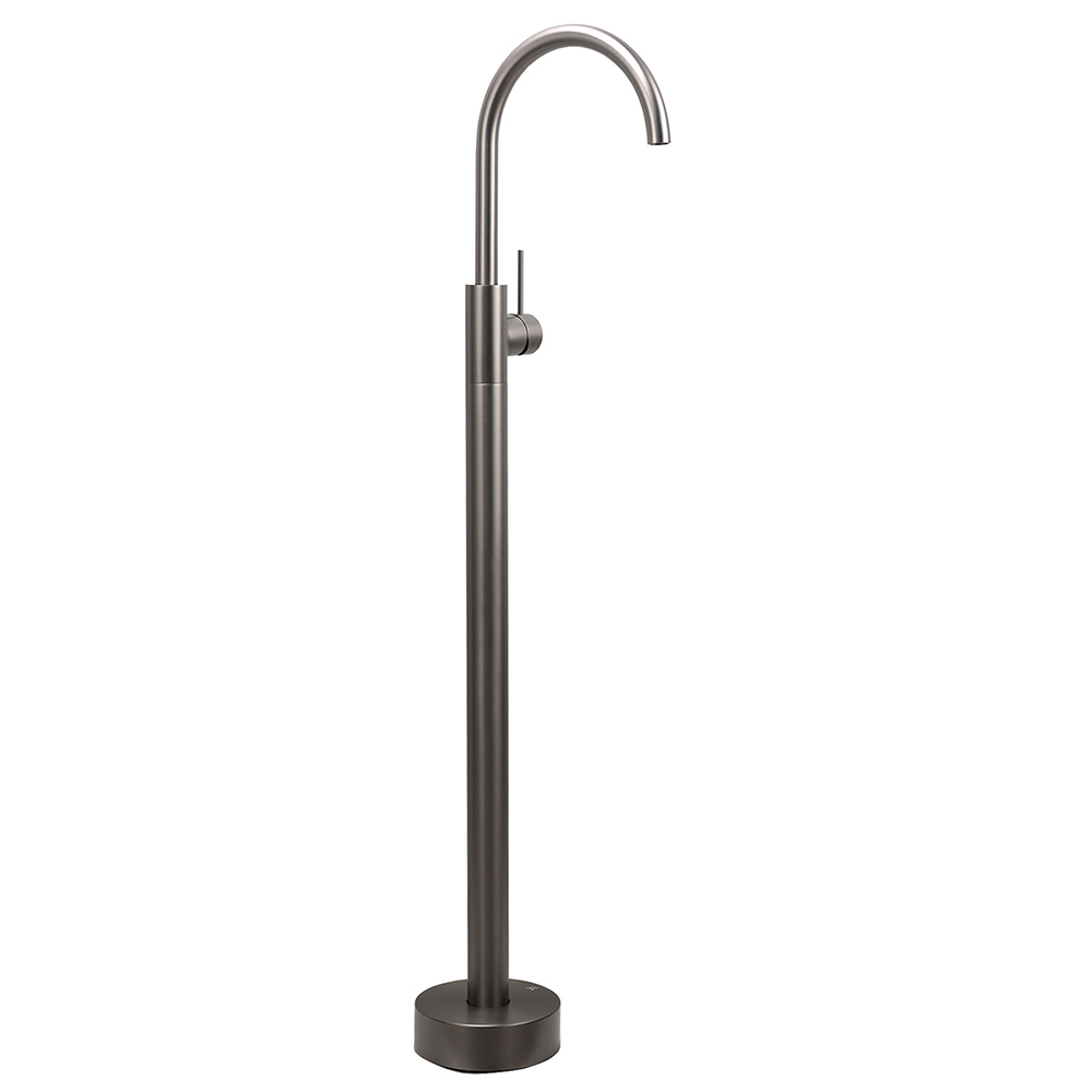 Gun Metal Bathroom Free Standing Hot Cold Water Mixer Tap Bath Tub Filler Spout - Image 3