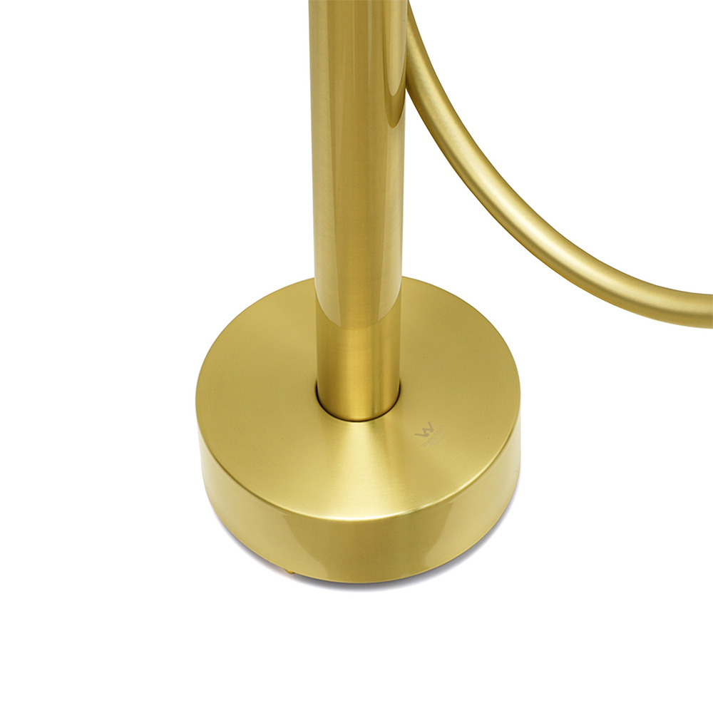 WELS Brushed Gold Bath Tub Mixer Tap Free Standing Faucet Spout Handheld Shower - Image 5
