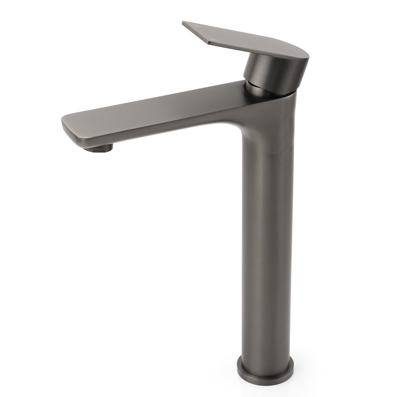 WELS Gun Metal Grey Round High Rise Basin Mixer Bathroom Vanity Faucet Tapware - Image 2