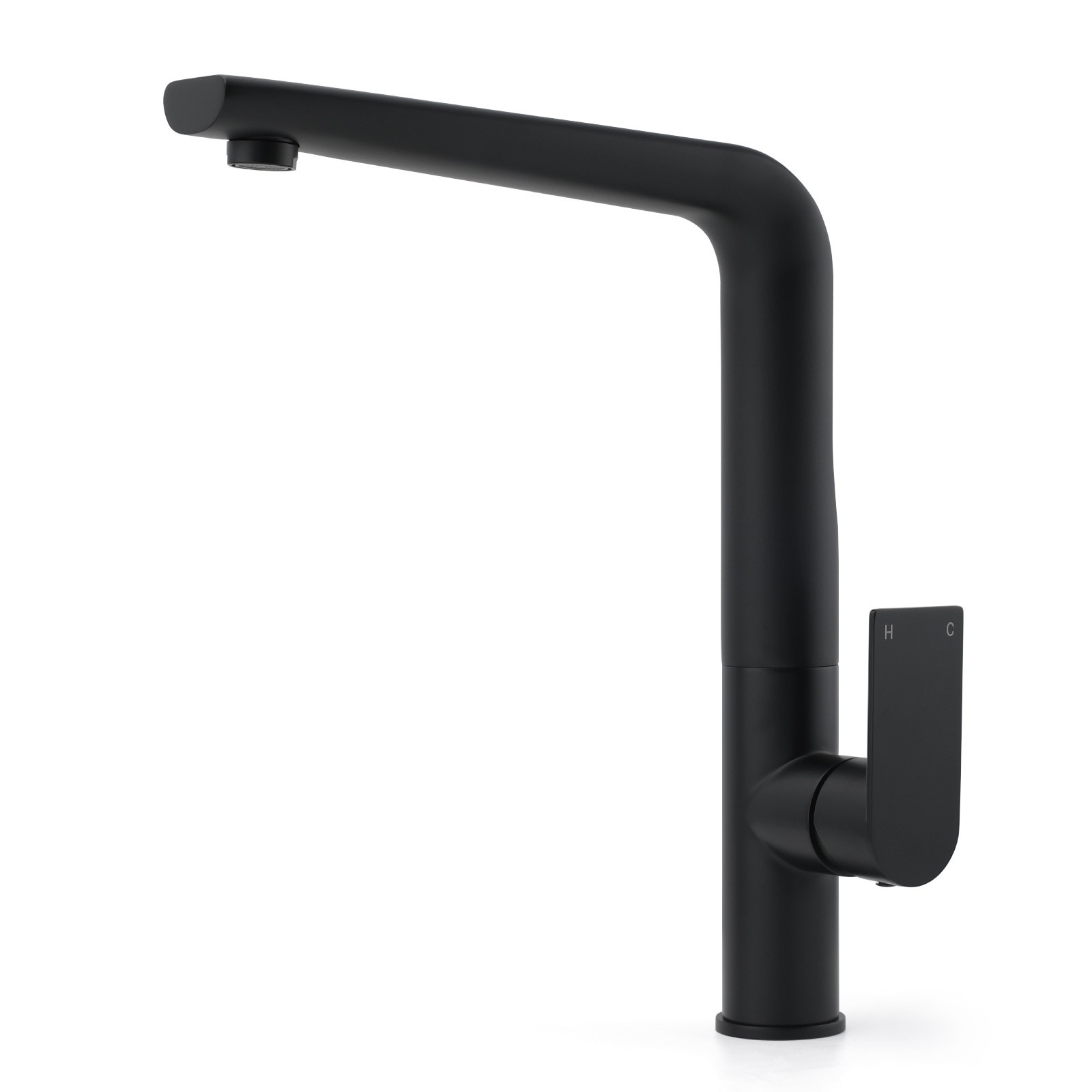 WELS Matte Black Round Kitchen Mixer Sink Tap Swivel Laundry Faucet Spout NEW - Image 3