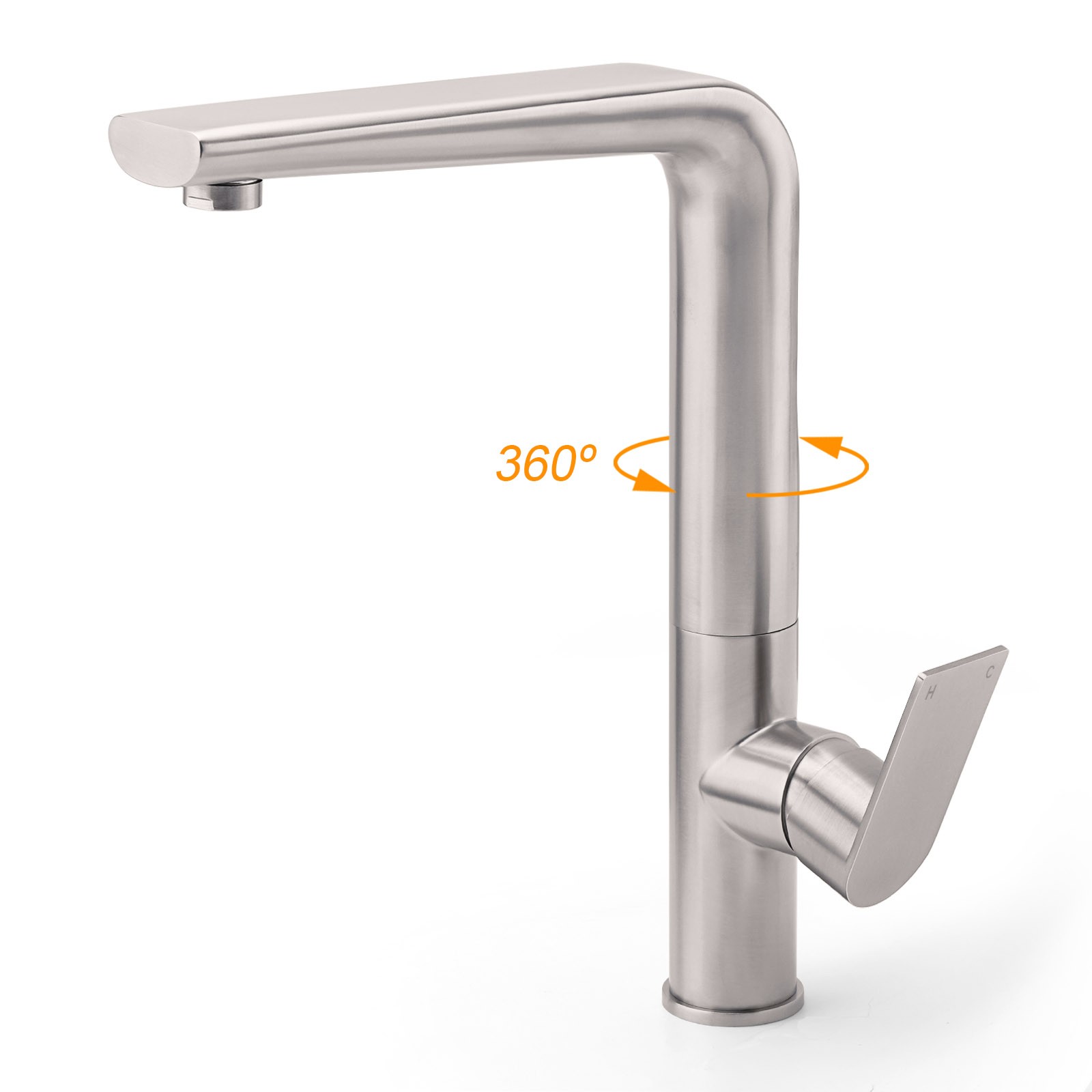 Brushed Nickel New Design Kitchen Mixer Sink Tap Laundry Faucet Swivel Spout - Image 2