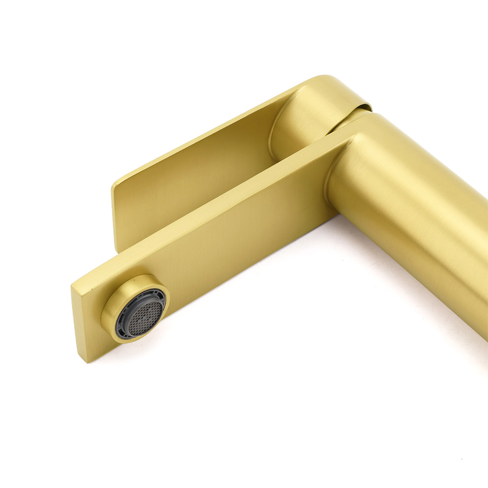 WELS Brushed Gold Short Square Basin Mixer Vanity Sink Faucet Spout Laundry Tap - Image 4