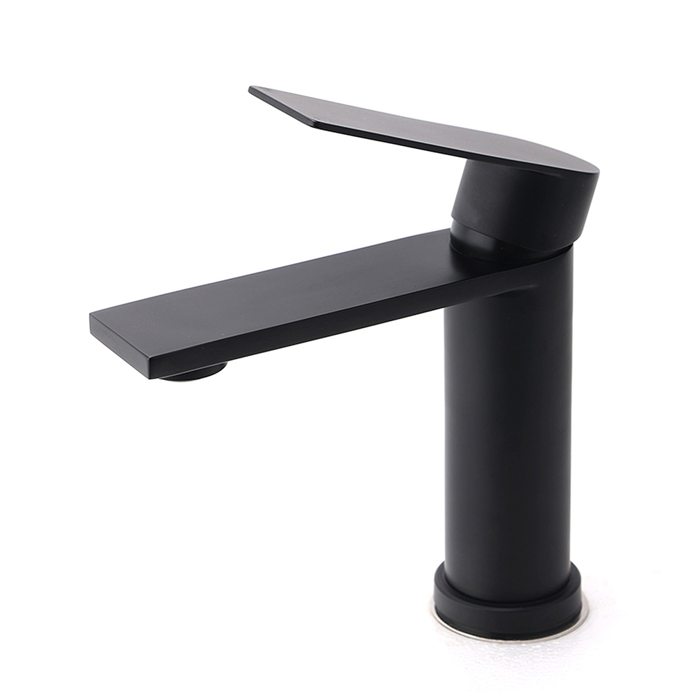 Matt Black Round Bathroom Basin Mixer Vanity Sink Faucet Spout Laundry Tap WELS - Image 2